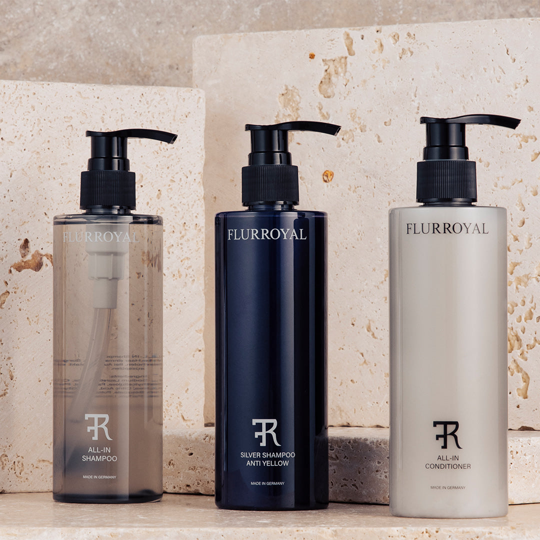 All IN Pflegeset - Shampoo, Conditioner & Silver Shampoo - Für alle Haartypen | 250 ml